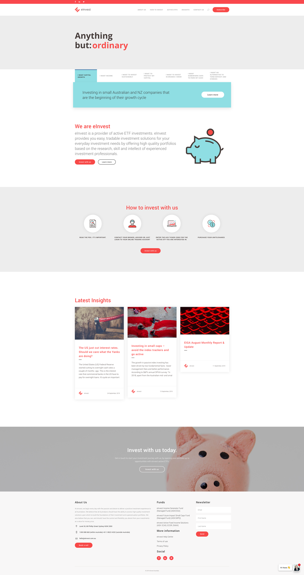 eInvest Website Design